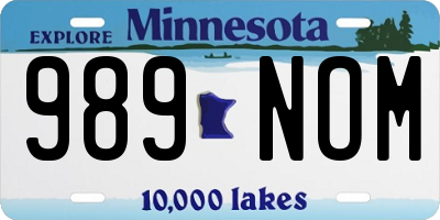 MN license plate 989NOM