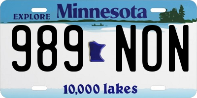MN license plate 989NON