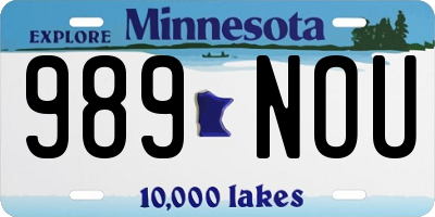 MN license plate 989NOU