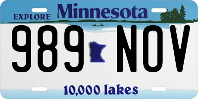 MN license plate 989NOV