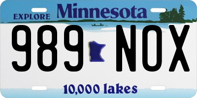 MN license plate 989NOX