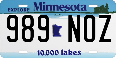 MN license plate 989NOZ