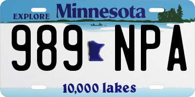 MN license plate 989NPA