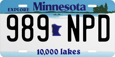 MN license plate 989NPD