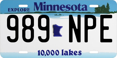 MN license plate 989NPE