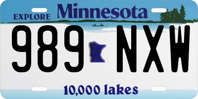 MN license plate 989NXW