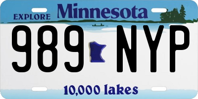 MN license plate 989NYP