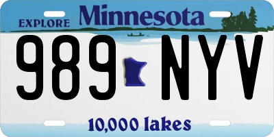MN license plate 989NYV