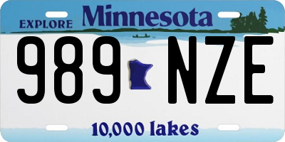 MN license plate 989NZE