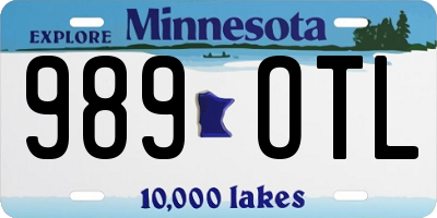 MN license plate 989OTL