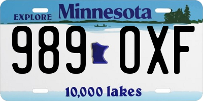 MN license plate 989OXF