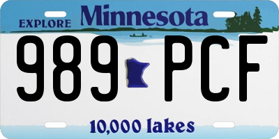 MN license plate 989PCF
