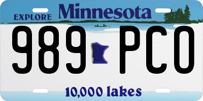 MN license plate 989PCO