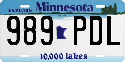 MN license plate 989PDL