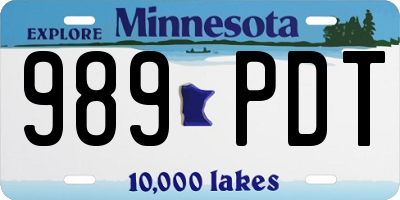 MN license plate 989PDT