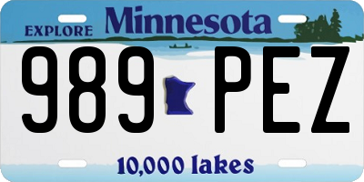 MN license plate 989PEZ