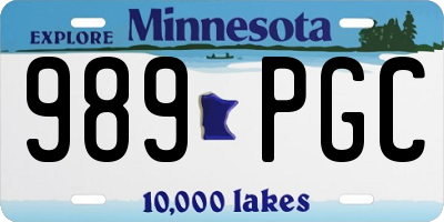 MN license plate 989PGC