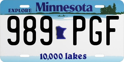MN license plate 989PGF