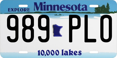 MN license plate 989PLO