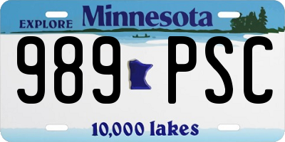 MN license plate 989PSC