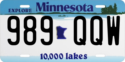 MN license plate 989QQW