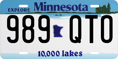 MN license plate 989QTO