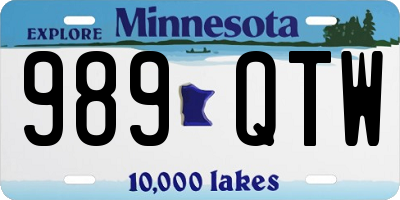 MN license plate 989QTW