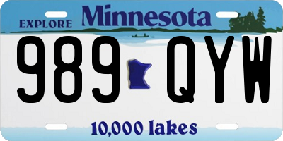 MN license plate 989QYW