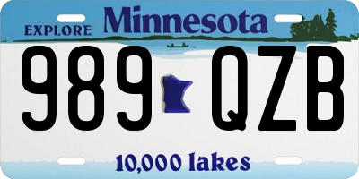 MN license plate 989QZB