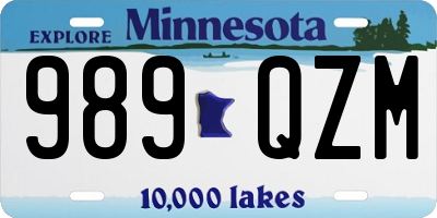 MN license plate 989QZM
