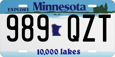 MN license plate 989QZT