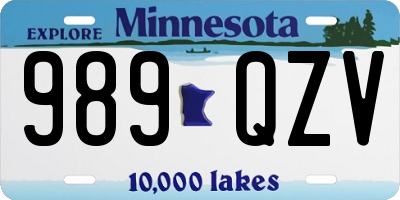 MN license plate 989QZV