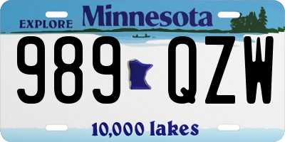 MN license plate 989QZW