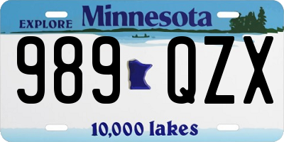 MN license plate 989QZX