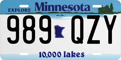 MN license plate 989QZY