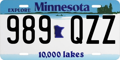 MN license plate 989QZZ