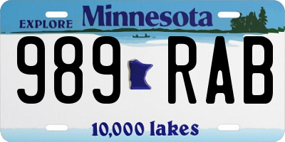 MN license plate 989RAB