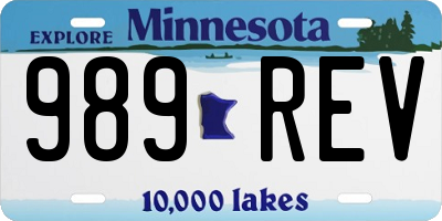 MN license plate 989REV