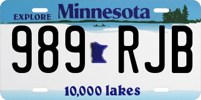 MN license plate 989RJB
