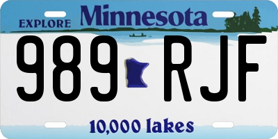 MN license plate 989RJF