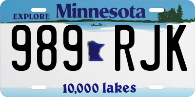 MN license plate 989RJK