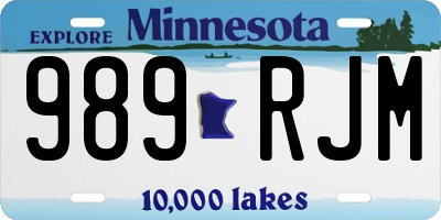 MN license plate 989RJM