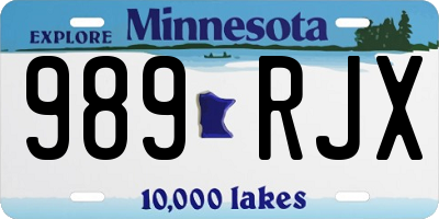 MN license plate 989RJX