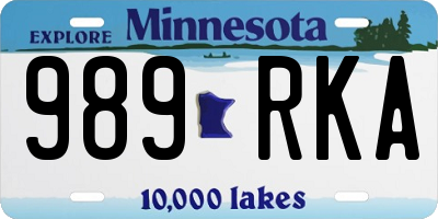 MN license plate 989RKA