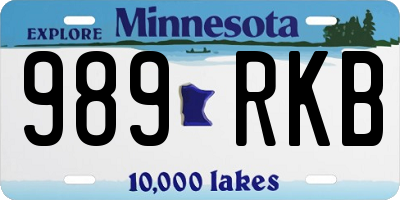 MN license plate 989RKB