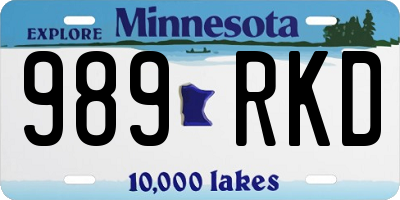 MN license plate 989RKD
