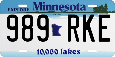 MN license plate 989RKE