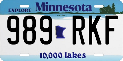 MN license plate 989RKF