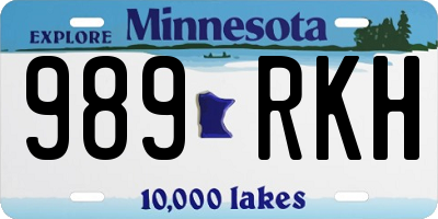 MN license plate 989RKH