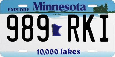 MN license plate 989RKI